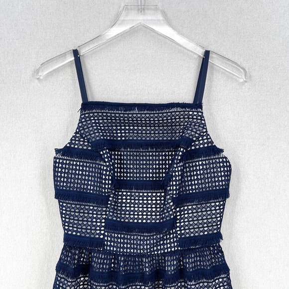 ANTHROPOLOGIE Hutch Crochet Dress Womens 0 Navy Blue Sleeveless Lace NWOT - Picture 4 of 15
